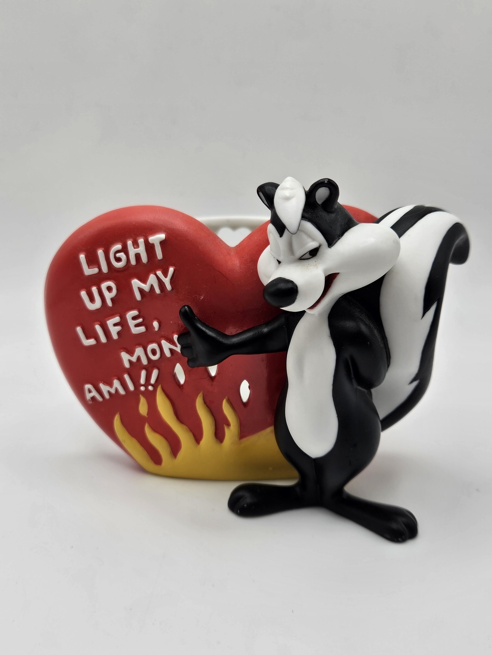 VINTAGE Goebel Pepe le Pew Light Up My Life Warner Ceramic Votive Candle Holder